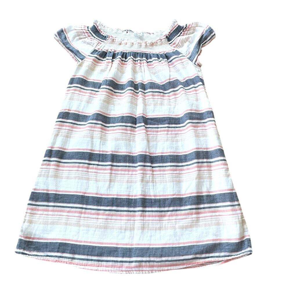 #385 - Beachlunchlounge - Striped Pink and Gray Women's Dress